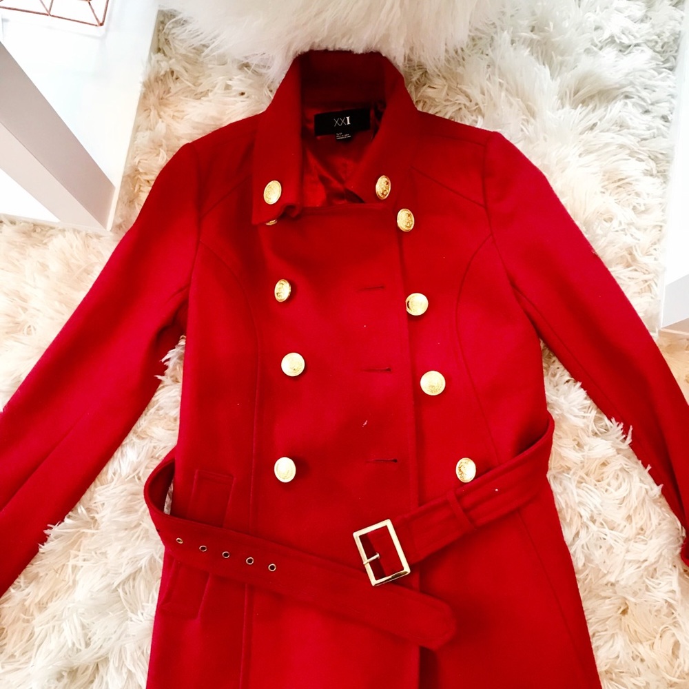 Red peacoat